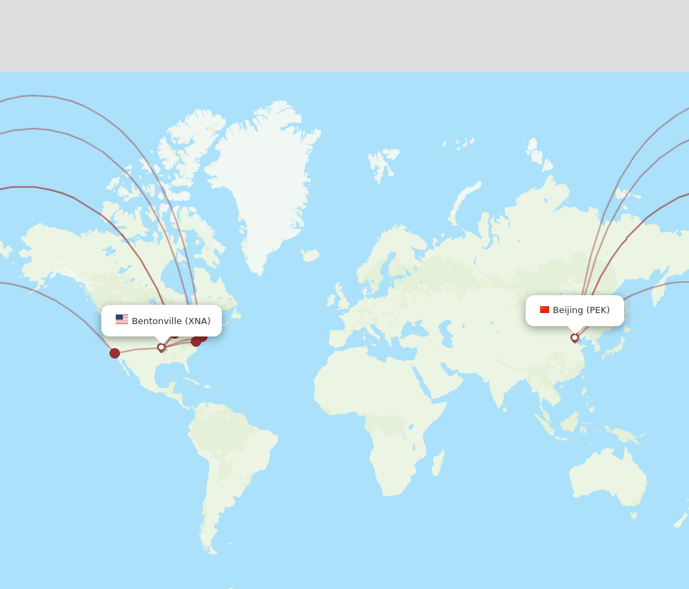 XNA-PEK flight routes