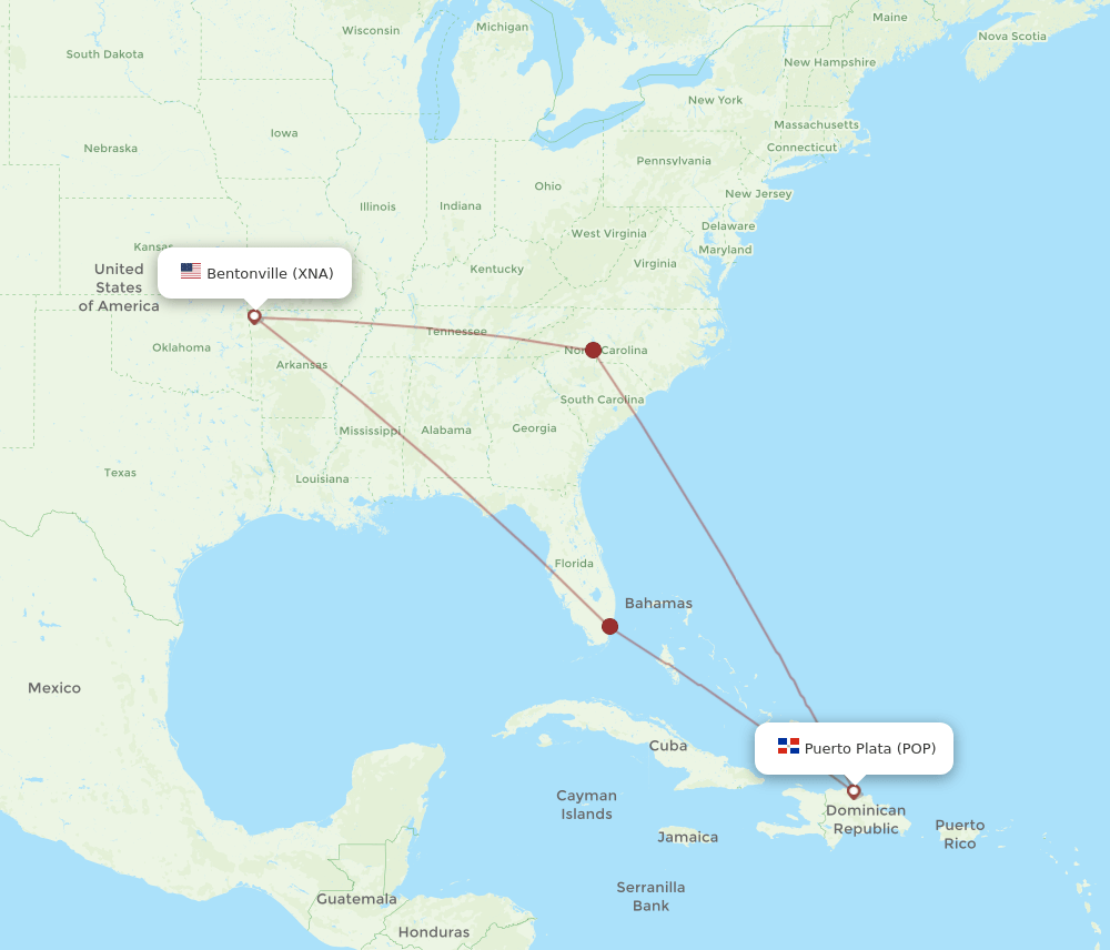 XNA-POP flight routes