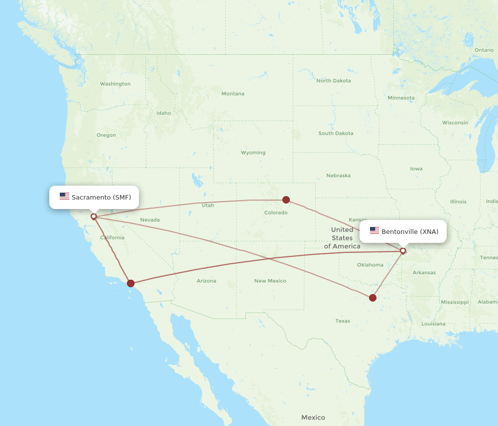 XNA-SMF flight routes