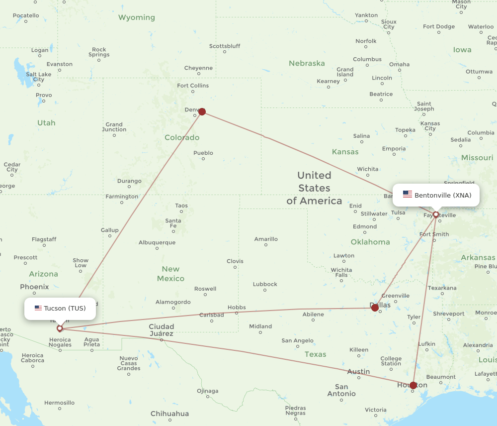 XNA-TUS flight routes