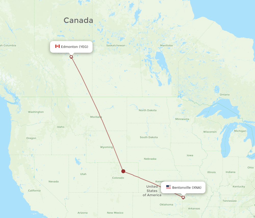 XNA-YEG flight routes