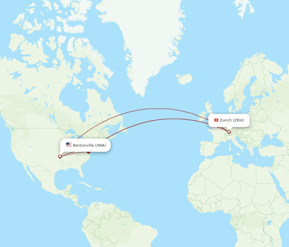 XNA-ZRH flight routes