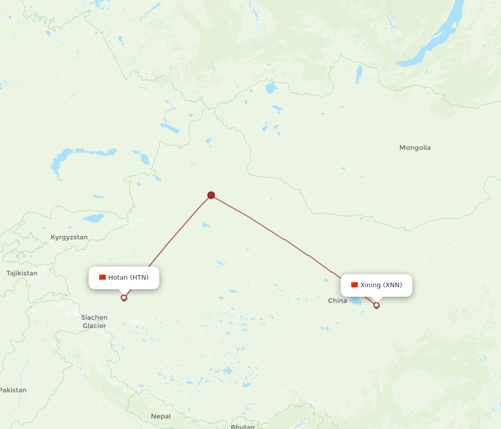 XNN-HTN flight routes