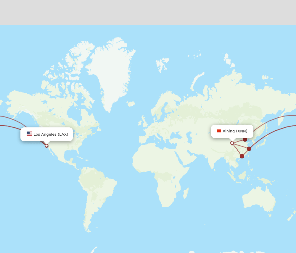 XNN-LAX flight routes