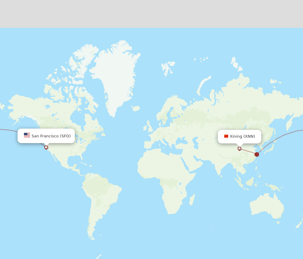 XNN-SFO flight routes