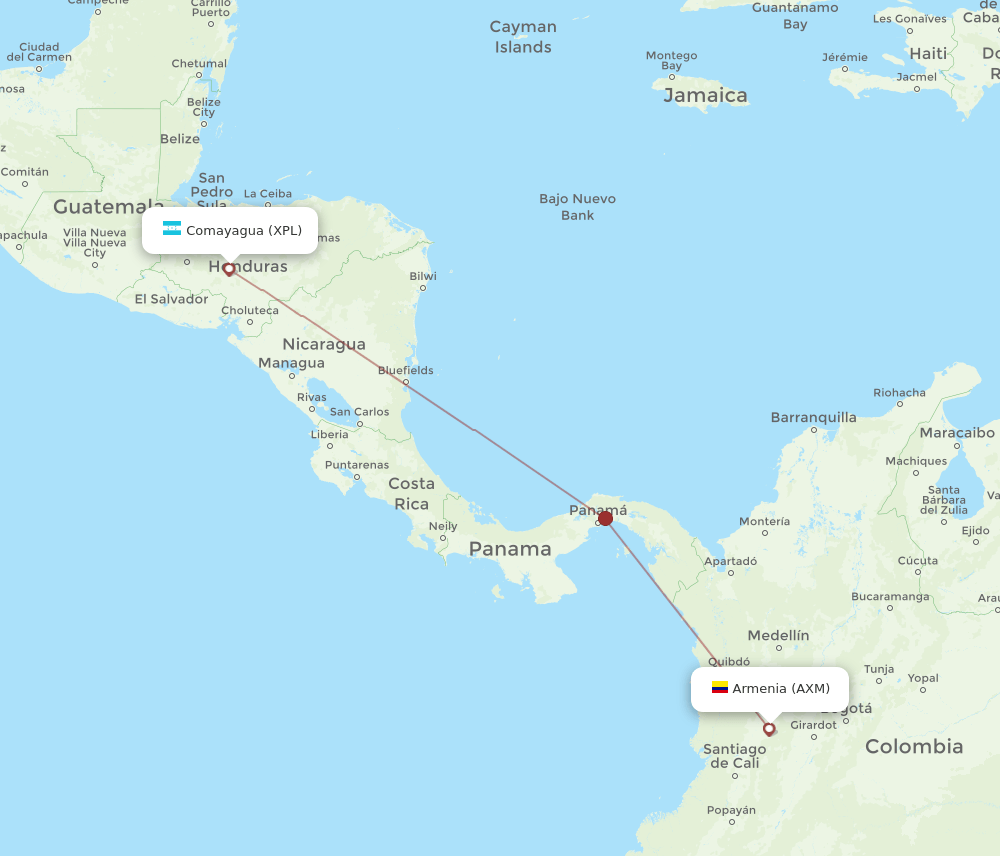 XPL-AXM flight routes