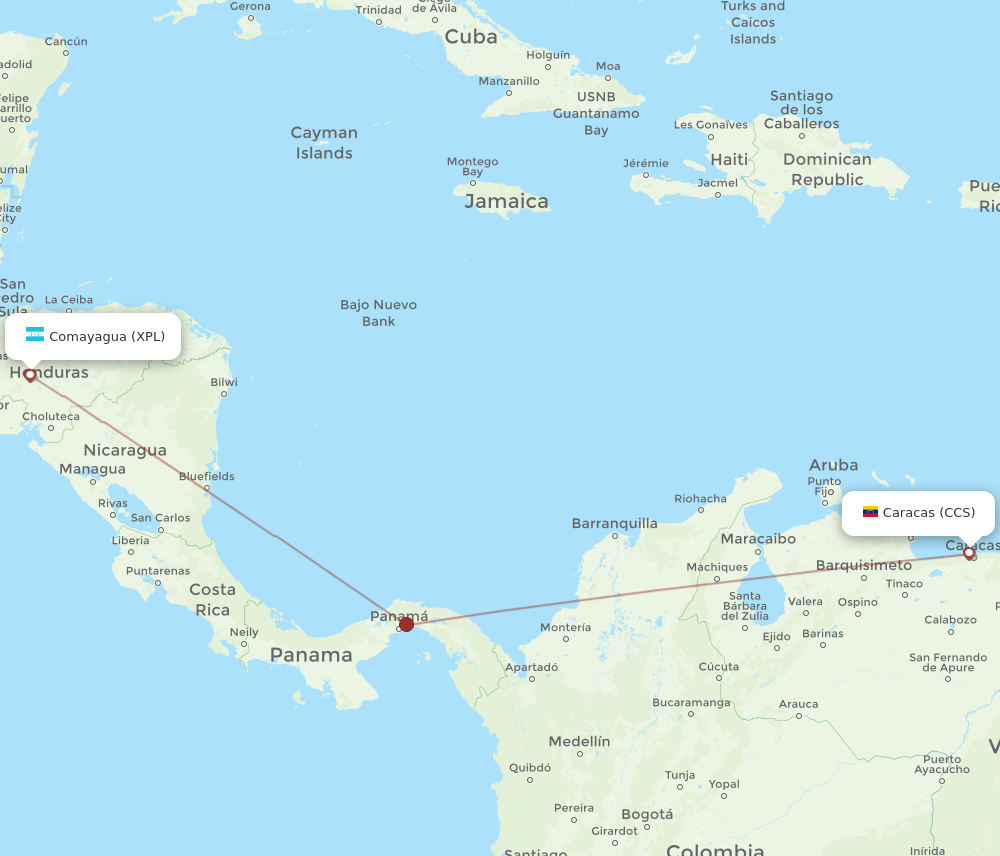 XPL-CCS flight routes
