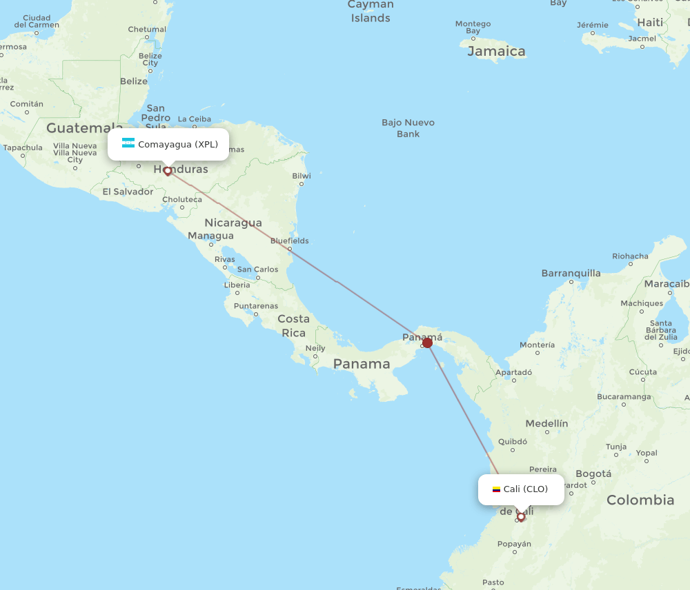 XPL-CLO flight routes