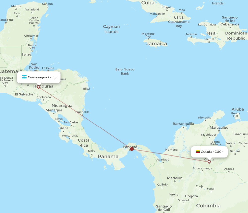 XPL-CUC flight routes