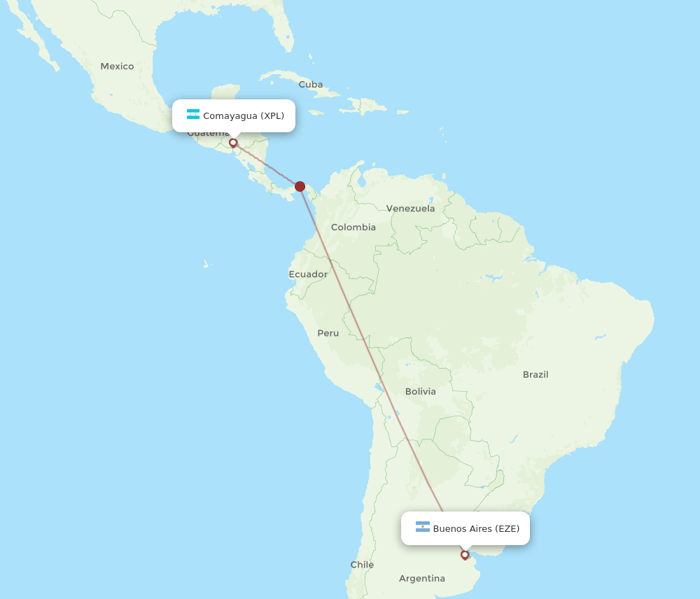 XPL to EZE flights and routes map