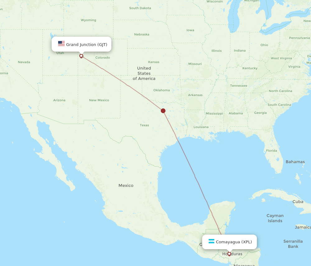 XPL-GJT flight routes