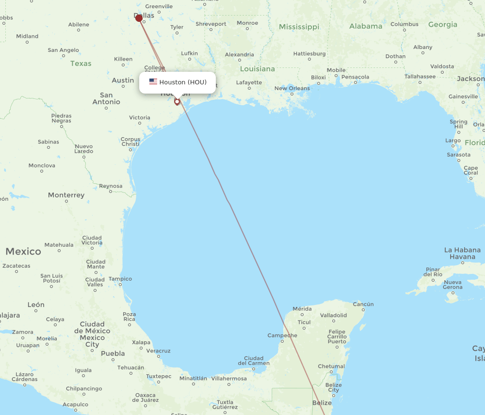 XPL-HOU flight routes