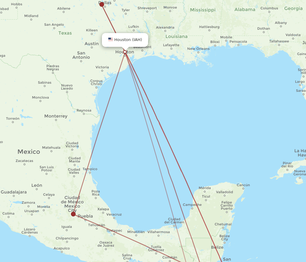 XPL to IAH flights and routes map