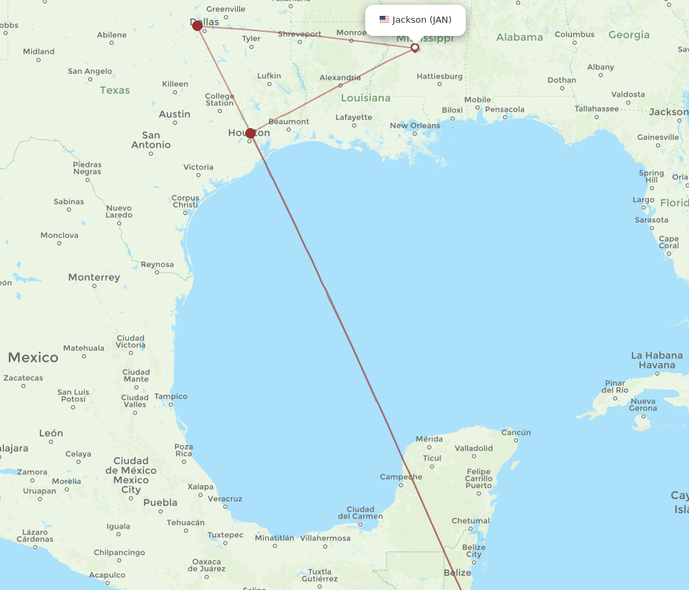XPL-JAN flight routes