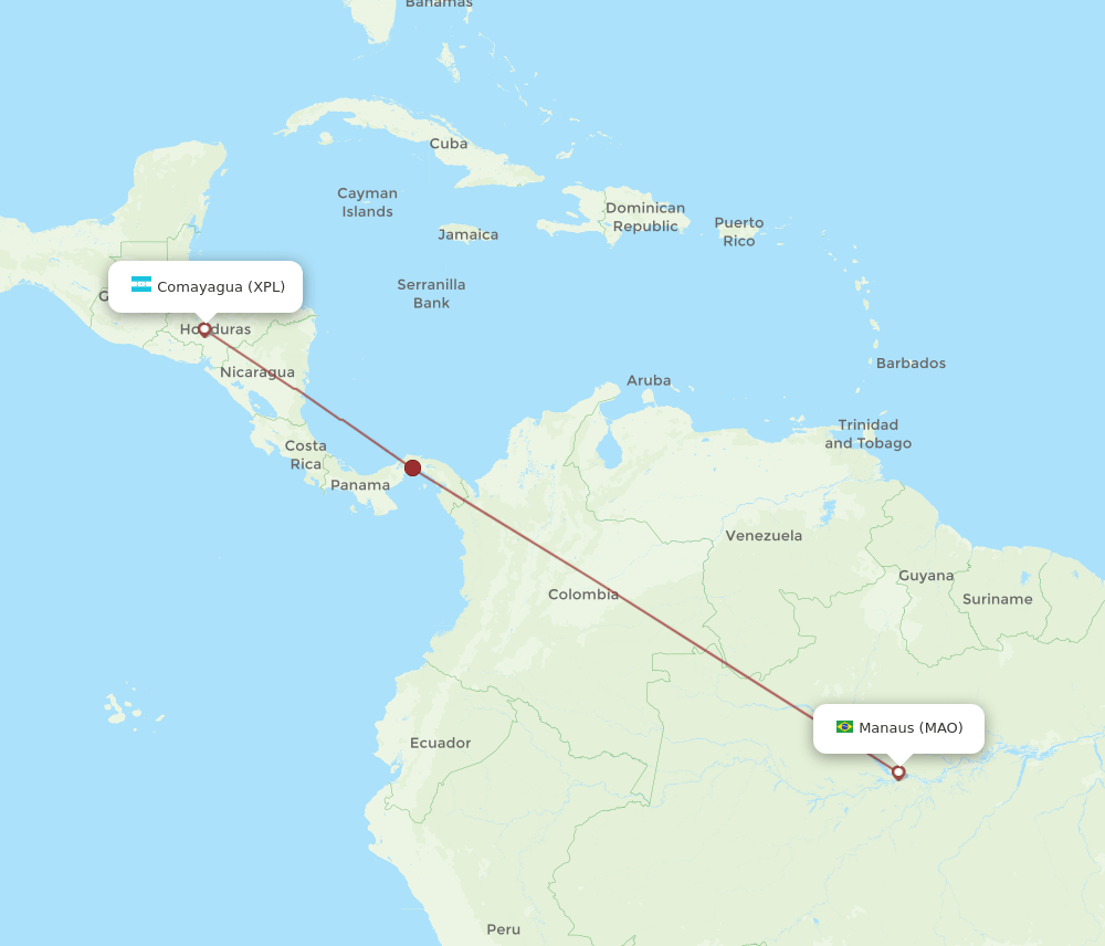 XPL to MAO flights and routes map