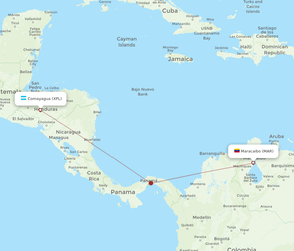 XPL-MAR flight routes