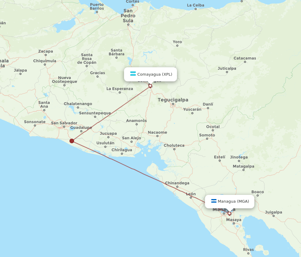 XPL-MGA flight routes