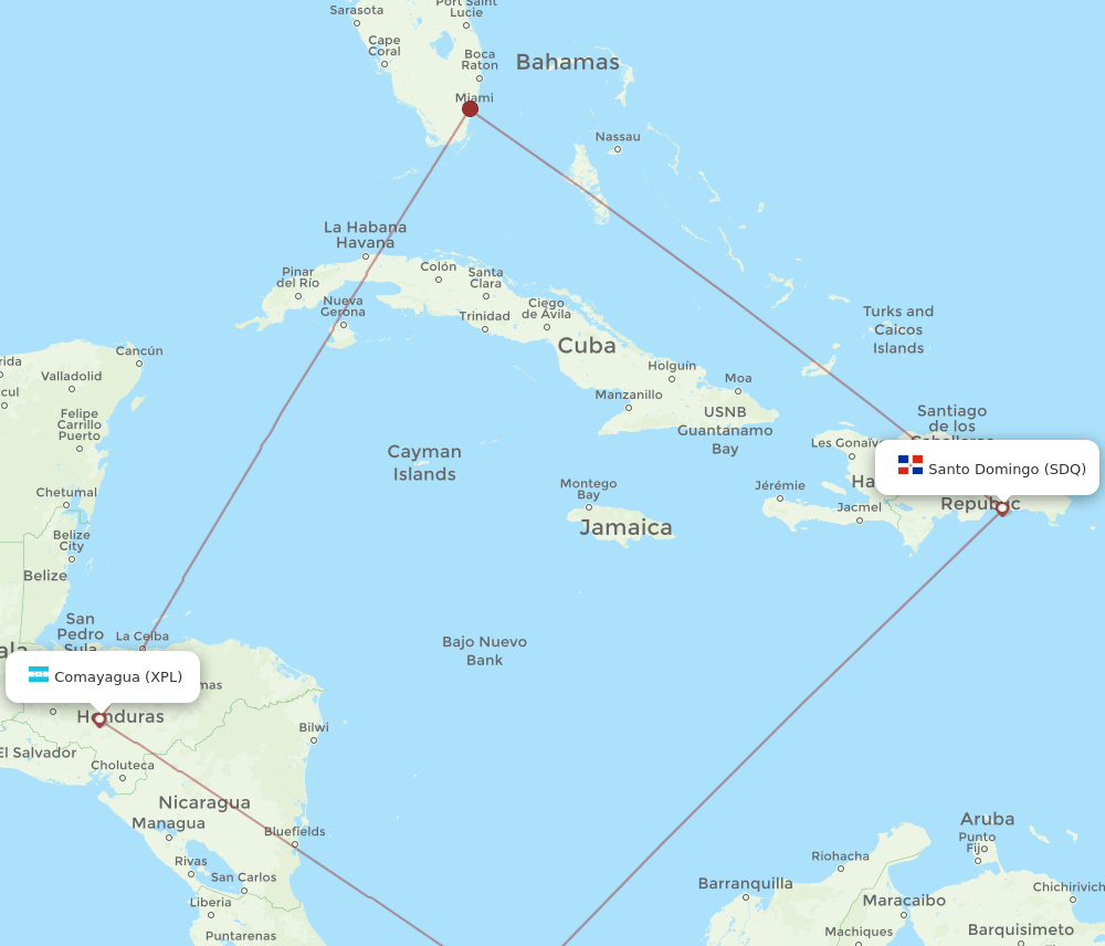 XPL-SDQ flight routes