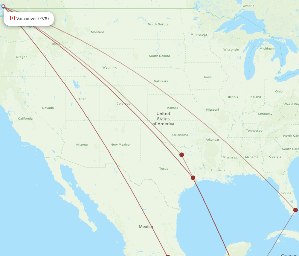 XPL-YVR flight routes