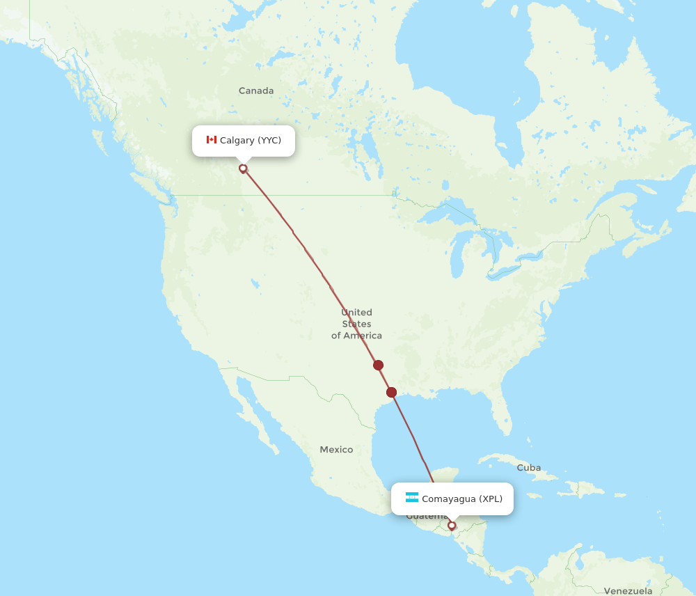 XPL to YYC flights and routes map