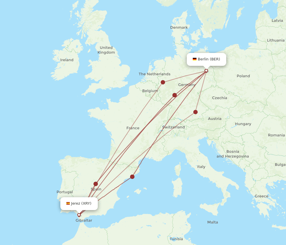 XRY-BER flight routes
