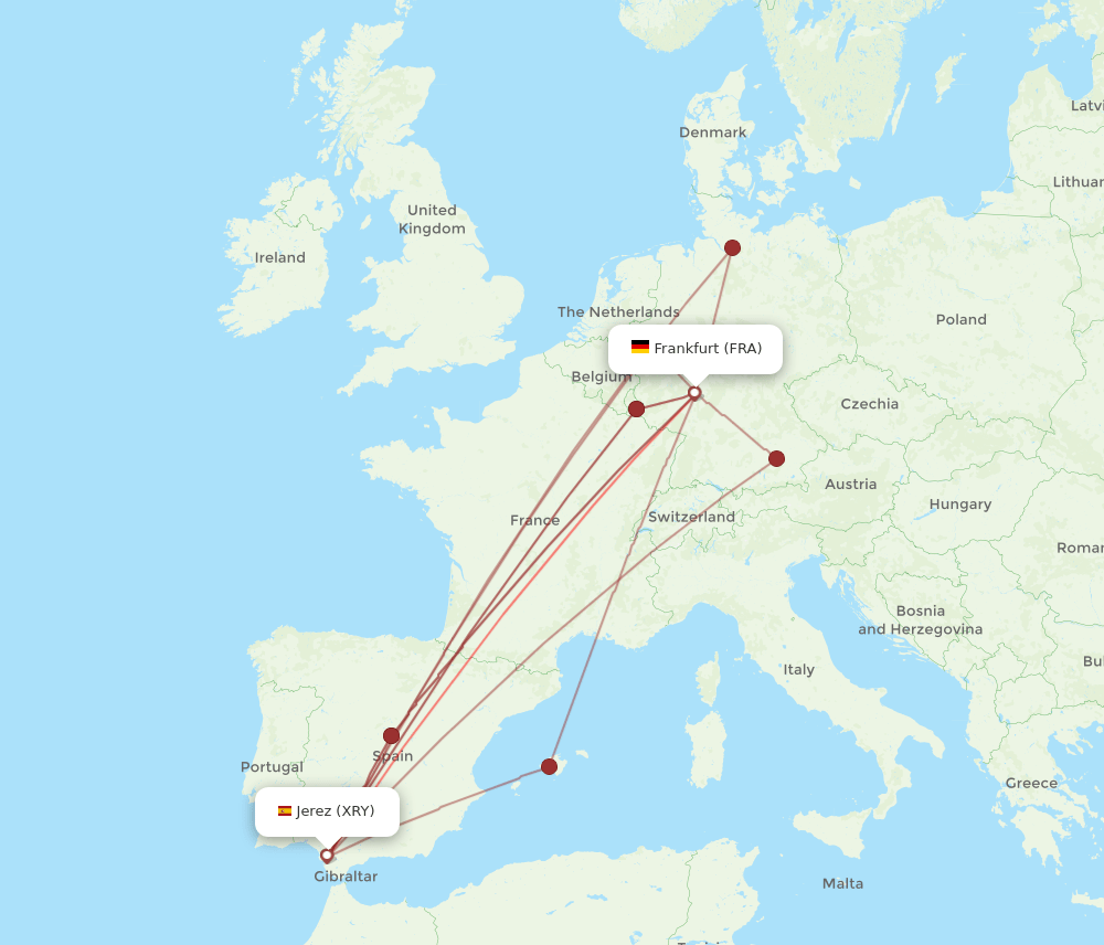 XRY-FRA flight routes