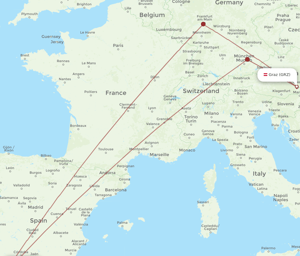 XRY-GRZ flight routes