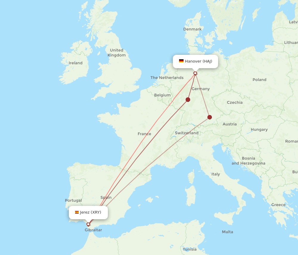 XRY-HAJ flight routes