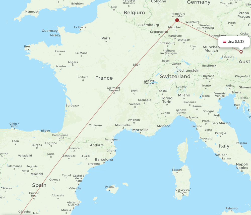 XRY-LNZ flight routes
