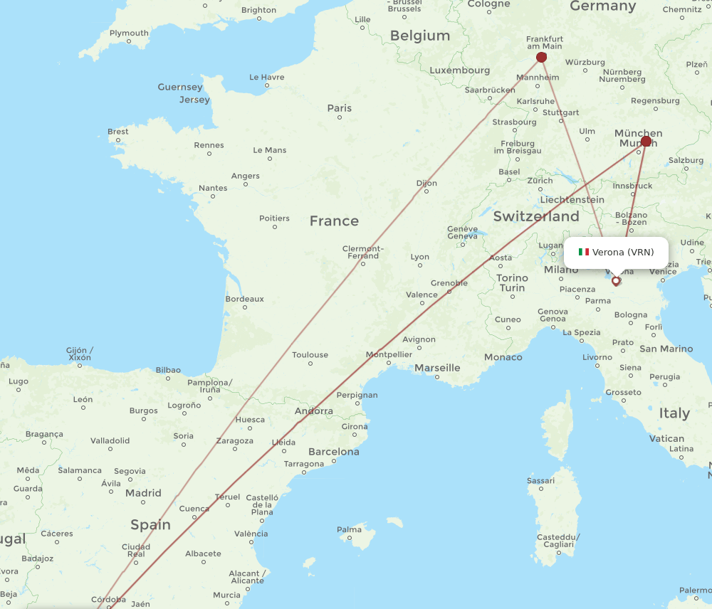 XRY-VRN flight routes