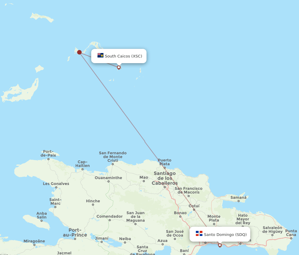 XSC to SDQ flights and routes map