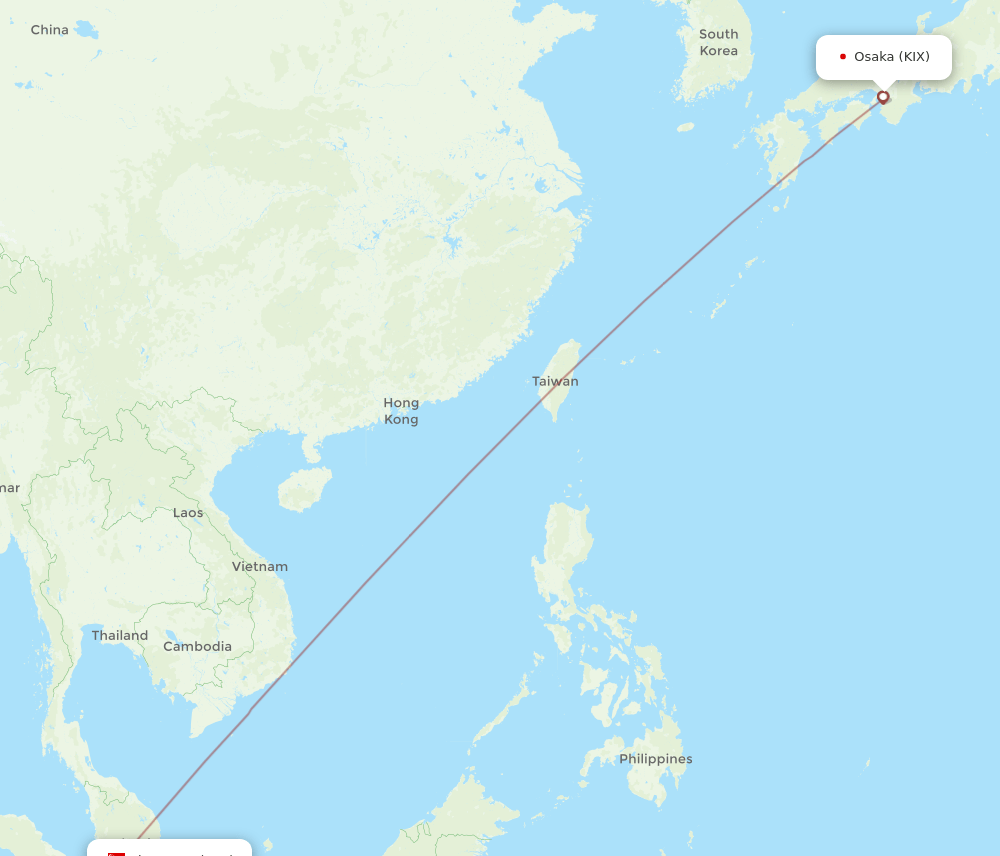 XSP-KIX flight routes