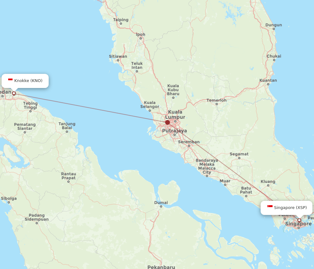 XSP to KNO flights and routes map