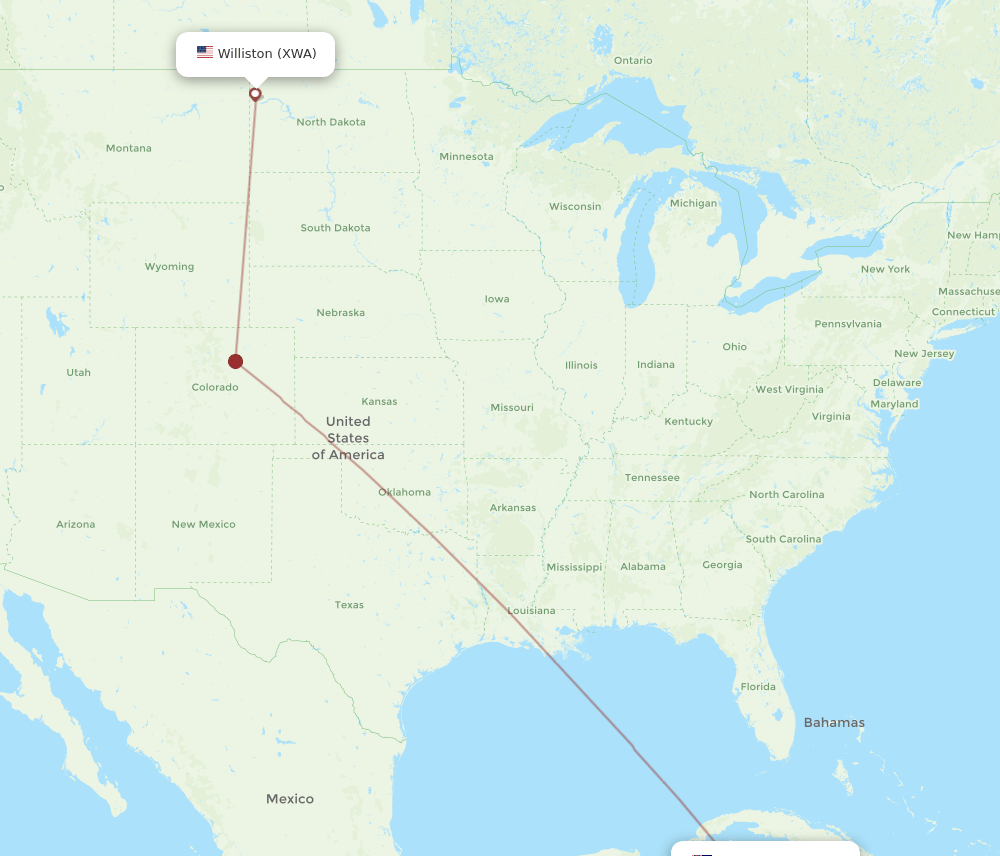 XWA-GCM flight routes