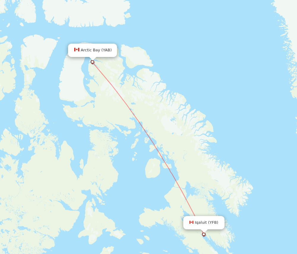 YAB to YFB flights and routes map