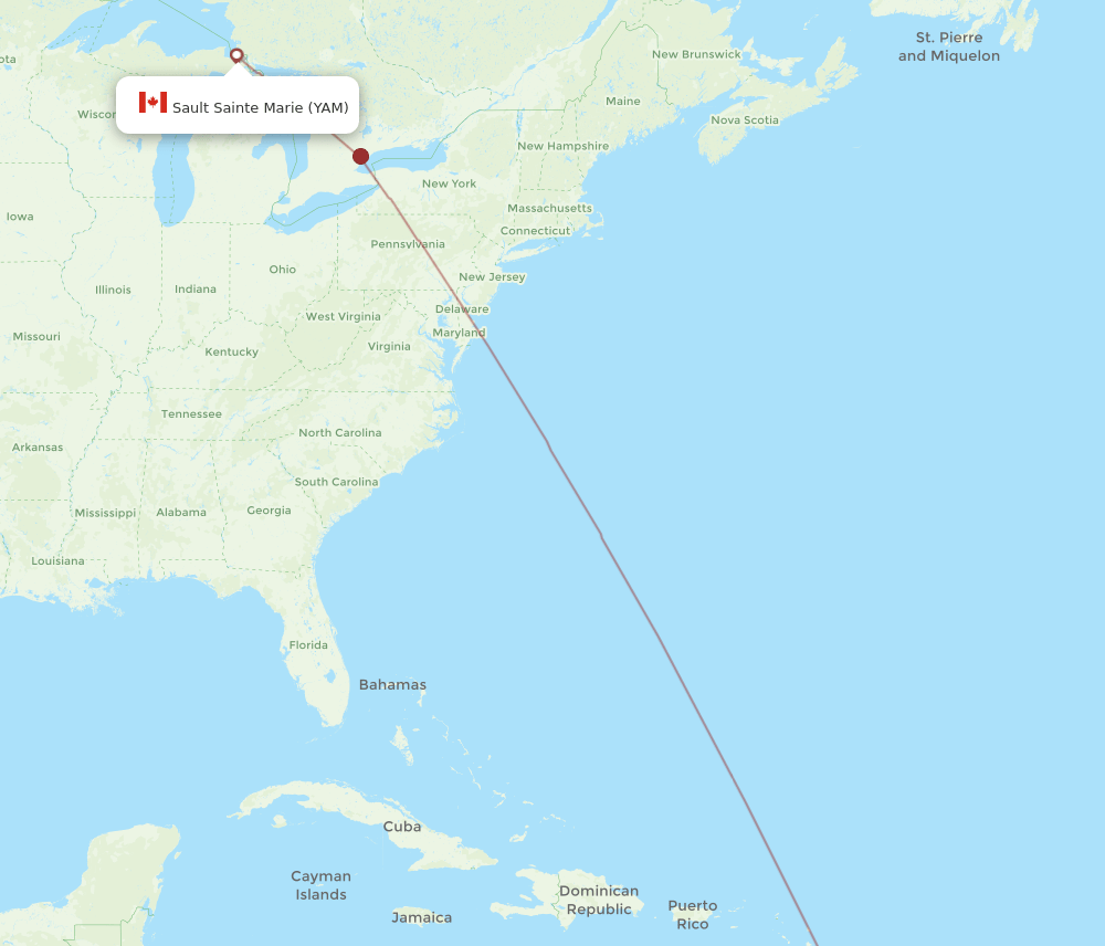 YAM-BGI flight routes