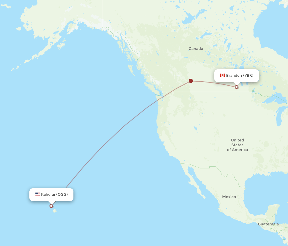 YBR-OGG flight routes