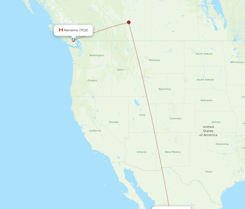 YCD-MZT flight routes