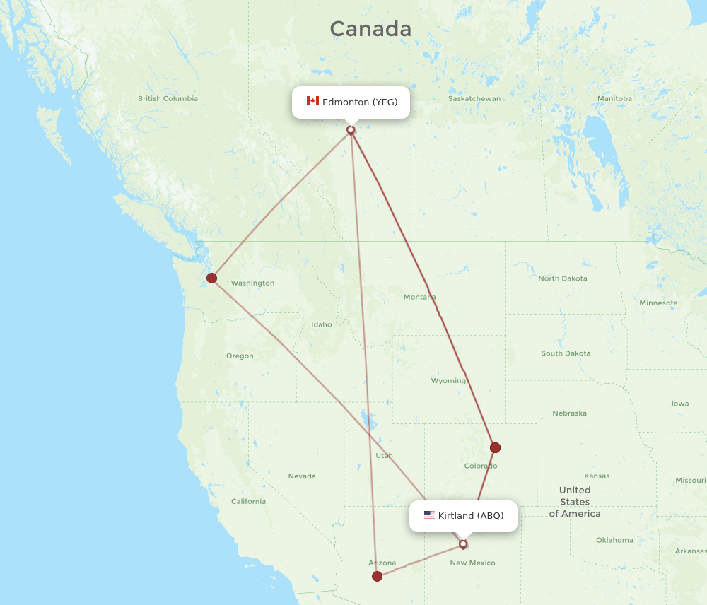 YEG-ABQ flight routes