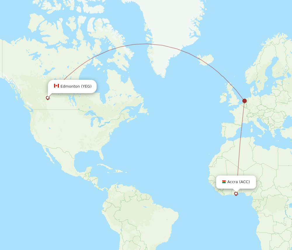 YEG-ACC flight routes