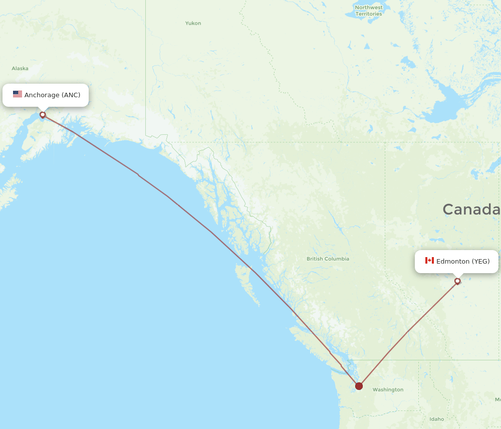 YEG-ANC flight routes