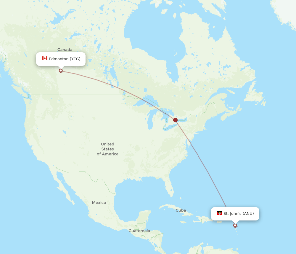 YEG-ANU flight routes