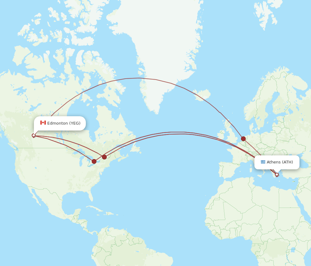 YEG-ATH flight routes