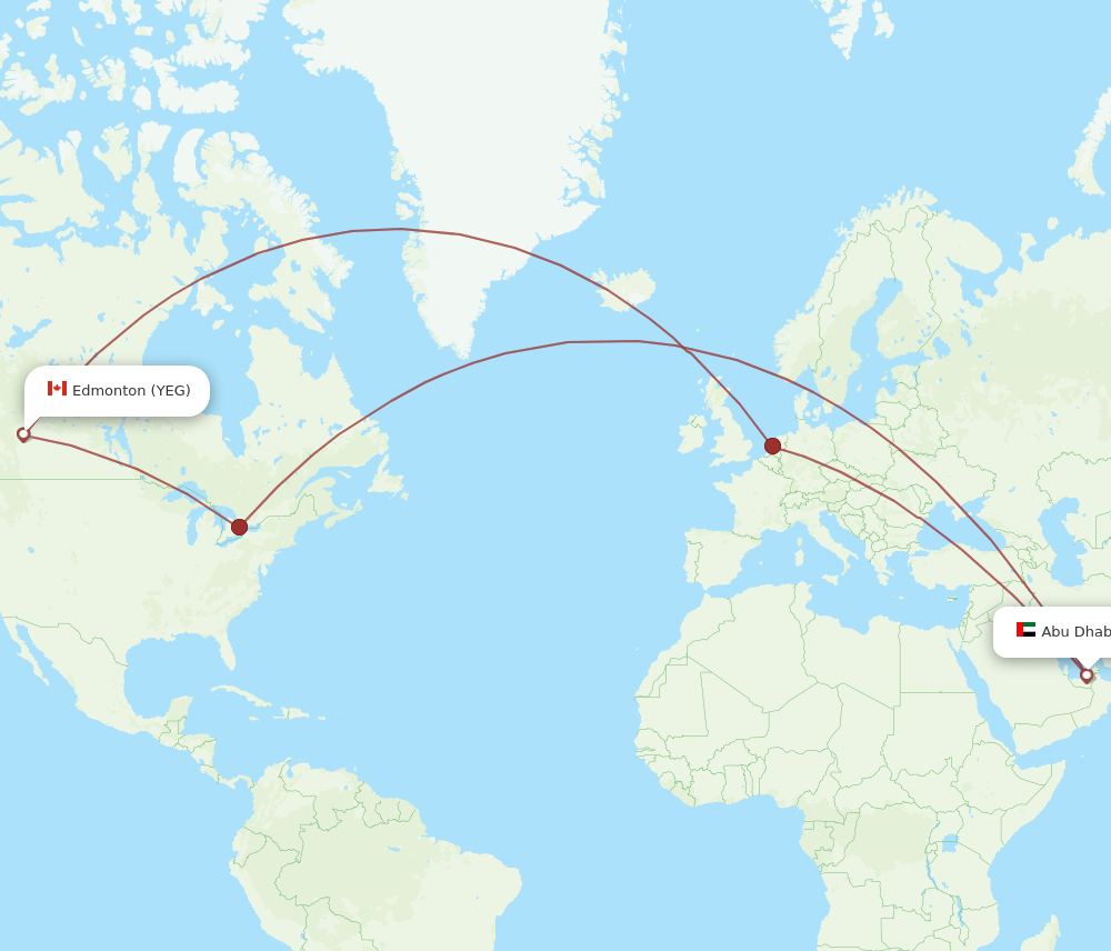 YEG-AUH flight routes