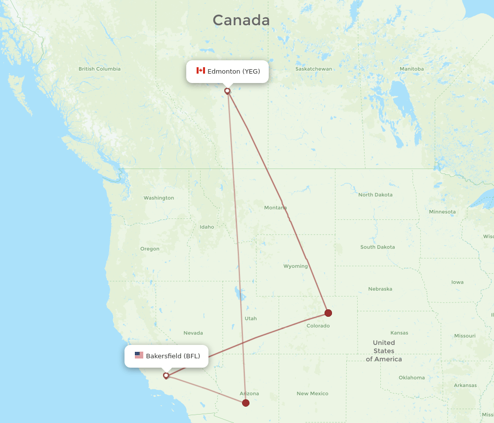 YEG-BFL flight routes