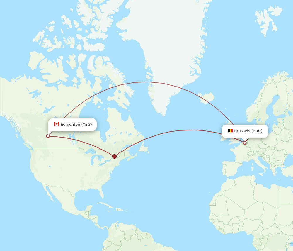 YEG-BRU flight routes