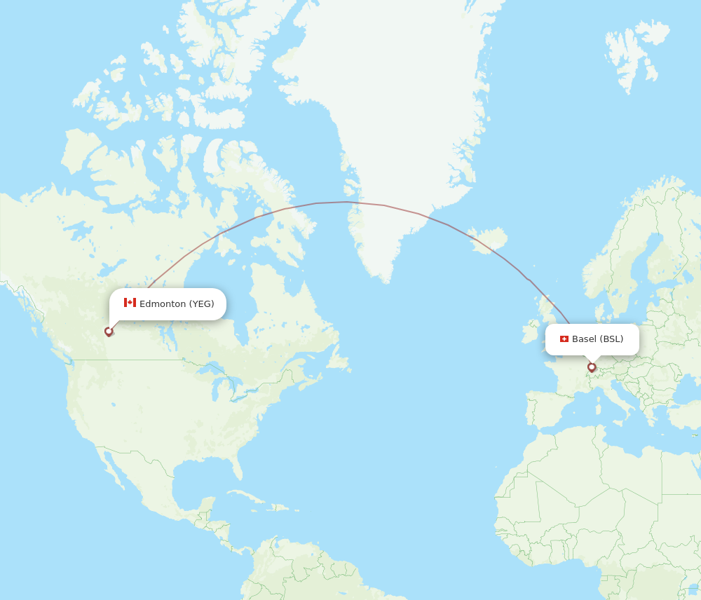 YEG to BSL flights and routes map