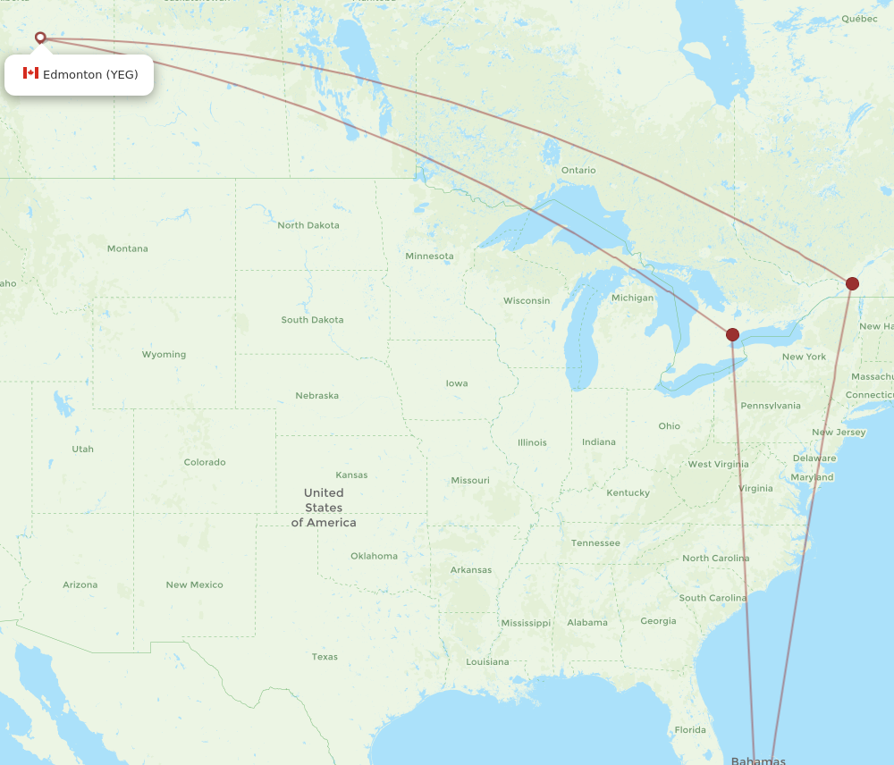 YEG to CCC flights and routes map