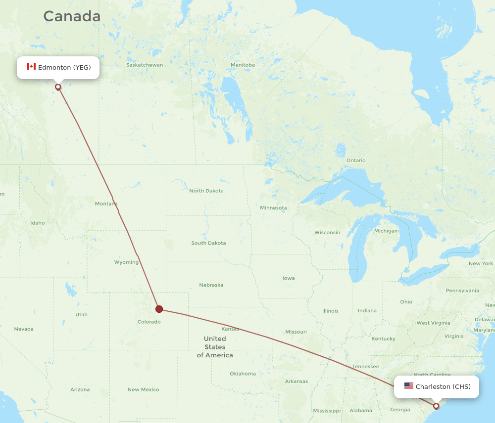 YEG-CHS flight routes