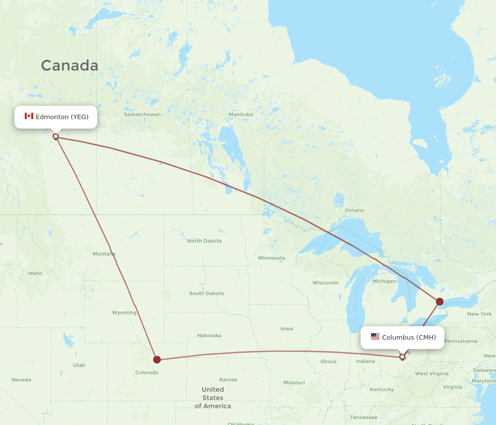 YEG-CMH flight routes
